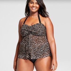 Ava & Viv animal print tankini top